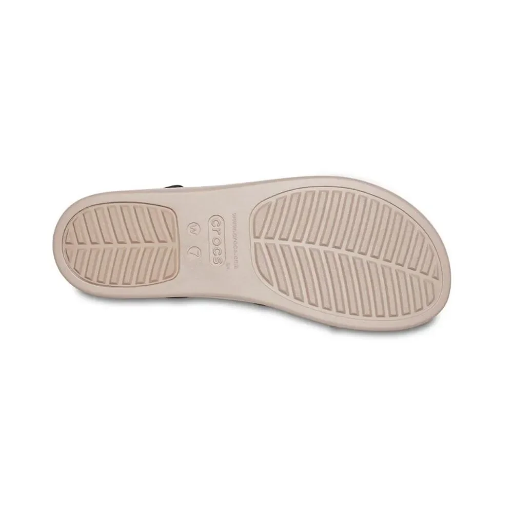 CROCS Two-Strap Platform Sandals in Black and Taupe